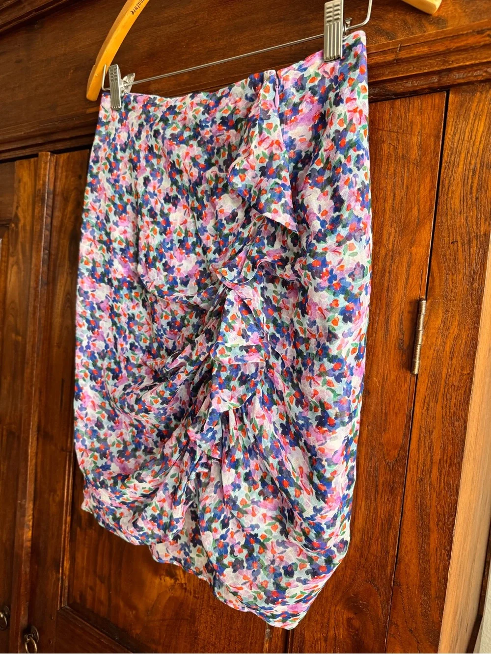 Veronica Beard Spencer Floral print Silk chiffon Mini Skirt In Cream Multi